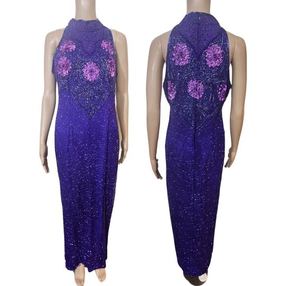 Adrianna Papell | Dresses | Adrianna Papell Silk Beaded Vintage Evening  Prom Fairy Gown 2 | Poshmark
